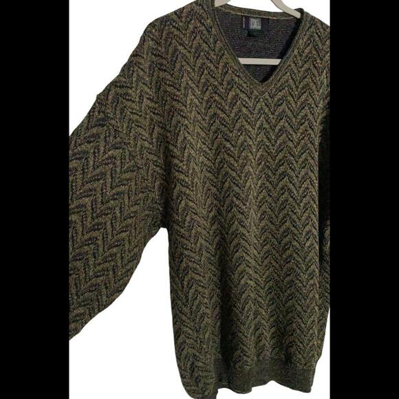 Vintage TSR Sweater Men's 2XL Printed V-Neck Long Sleeve Pullover - Picture 3 of 9